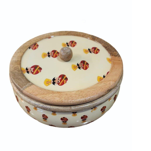 Classic Wooden Casserole Dish Handmade Eco-Friendly Chapati/Roti/Casserole Box for lid - Product Image 1