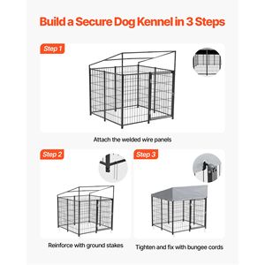 Caseta Grande para Perros de Exterior, 3.67 x 3.78 x 4.1 pies, Resistente a los Rayos UV, con Cerradura Impermeable, Recinto para Perros, Jaula para Mascotas - Product Image 6