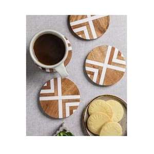 Sous-verres ronds en bois d'acacia de qualité supérieure avec fonction anti-chaleur pour servir le thé, le café et les boissons, design moderne, protège les surfaces de table - Product Image 5