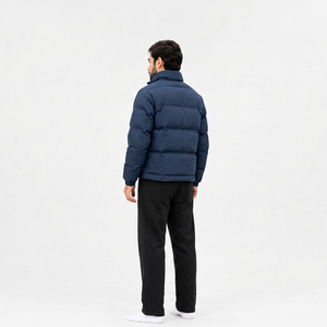 Chaqueta Acolchada con Capucha para Hombre, Color Sólido, Resistente al Viento, Poliéster/Algodón, Cierre de Cremallera, Largo Regular, Relleno de Poliéster - Product Image 5