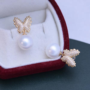 Pendientes de Perlas de Agua Dulce de Plata de Ley S925 Estilo Coreano, 11-12 mm, Blancas, con Luz Intensa, Femeninos - Product Image 3