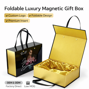 Scatole Pieghevoli di Lusso Personalizzate 2026 per Extension di Capelli, Confezioni per Parrucche, Scatole Regalo per Capelli Vergini - Product Image 1