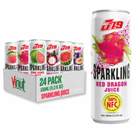 Private Label Gratis Sample 330ml Sprankelende 8 Red Dragon Juice Drank VINUT Vietnam Fabriek Koolzuurhoudende Drank OEM/ODM Service
