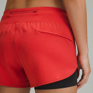 Shorts Deportivos de 2 Capas para Mujer, Ligeros, de Color Sólido, Antiencogimiento, Costuras Reforzadas, 2 en 1 - Product Image 4