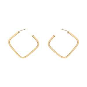 Pendientes de Aro Abiertos Cuadrados Geométricos de Plata de Ley 925 al por Mayor, Joyería Fina, Memoria Jewels - Product Image 2