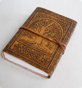 Diario de Cuero Genuino Hecho a Mano, Cuaderno con Grabado del Árbol de la Vida, Diario de Escritura Vintage, Cuaderno de Bocetos, Regalo de Viaje | - Product Image 1
