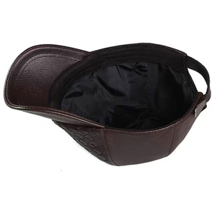 Customized Logo Wholesale Leather Vintage Baseball Cap Autumn Thickened Windproof Warm Baseball Cap - Product Image 6
