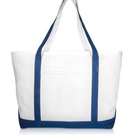 Sac fourre-tout en toile de coton nautique respirant et résistant pour femme BAGNEX, motif géométrique, grande capacité, réutilisable pour le shopping