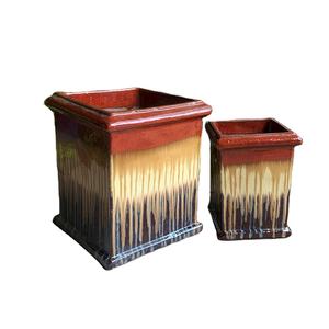 Vietnam Arcilla rústica Cerámica esmaltada Antigüedades Jarrón de estilo atlántico y jardineras de flores al aire libre para jardinería doméstica - Product Image 1