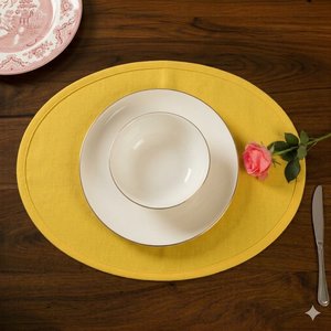 Manteles Individuales Ovalados Tejidos de Primera Calidad, Tela de Poliéster/Algodón, Lujo para Comedor, Hogar, Hotel, Restaurante, Banquete de Boda, Proveedor al por Mayor en India - Product Image 1