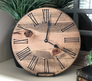 Customisable Industrial Design Single Face Quartz <b>Digital</b> <b>Wall</b> <b>Clock</b> Natural Wood Needle Display - Product Image 1