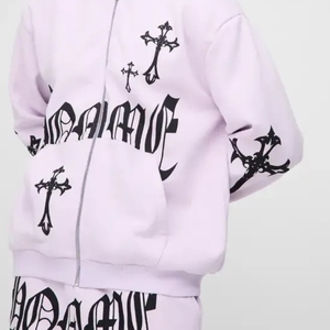 Custom Logo Track Suits French Terry Hoodie Set Mens <b>Blank</b> Heavy <b>Weight</b> Thick Fleece Cotton Oversized Tracksuits for Unisex - Product Image 4