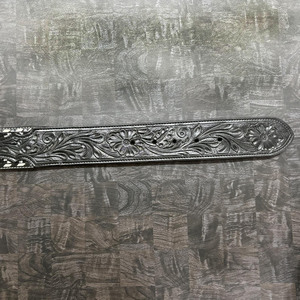 Cinturón de Cuero Duradero con Hebilla de Aleación Estilo Rodeo Occidental de 2 Pulgadas de Ancho, Grabado a Mano con Cuentas de Vidrio de Alta Calidad - Product Image 5