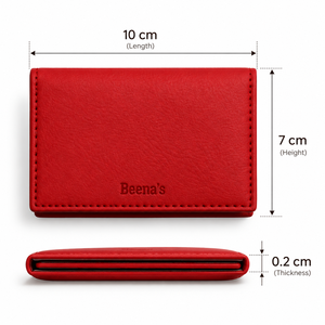 <b>Red</b> Microfiber Fabric Bifold <b>Wallet</b> Slim Card Holder Custom Logo Business Card Case for Unisex - Product Image 3