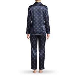 Ensemble de vêtements de nuit haut de gamme pour femmes, chemise à manches longues avec boutons sur le devant, pantalon de pyjama assorti, combinaisons de nuit pour femmes - Product Image 2