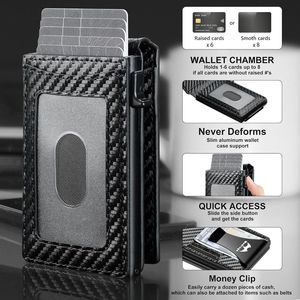 Cartera Minimalista Delgada para Hombre con Clip para Billetes Extraíble, Bloqueo RFID, Porta Tarjetas de Crédito para Bolsillo Frontal, Regalo Inteligente para Esposo o Hijo - Product Image 1