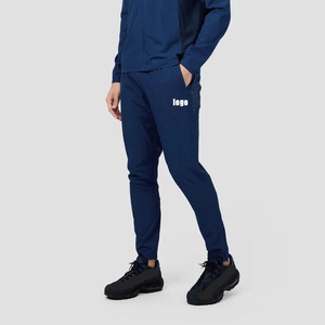 Men's Navy Blue Sweatpants Elastic Waist Pockets Breathable Casual <b>Joggers</b> Midweight <b>Polyester</b> Autumn Wear - Product Image 1