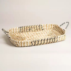 King Craft Viet Woven Tray asket <b>Rectangular</b> Straw Water Hyacinth <b>Storage</b> <b>Basket</b> Wicker Box Made in Vietnam - Product Image 4