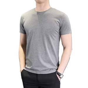T-shirt pour homme à manches courtes, col rond, coupe classique, 100% coton, couleur unie blanc pur, séchage rapide, respirant, logo personnalisé OEM sur le devant - Product Image 5