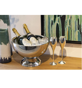 Eco-Friendly Stainless Steel Floral Pattern Dinnerware Ice Bowl for Wine and Beer Bottles Sustainable Giveaway 5L Capacity - Product Image 5