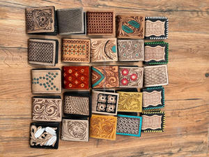 Handmade Best Seller Cowboy Genuine Leather Floral Hand Tooled Western Men's <b>Wallet</b> With Hand Carved Latest Men Luxury <b>Wallets</b> - Product Image 5