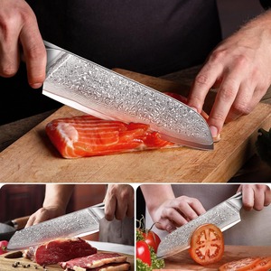 Custom Handmade UMAR FAROOQ Damascus Steel Chef <b>Knife</b> 8 Inch 67-Layer Professional <b>Sharp</b> Ambidextrous Modern Resin Handle 3.0mm - Product Image 4