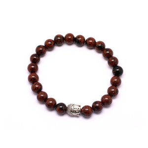 Pulsera de Obsidiana Caoba de Alta Calidad con Cuentas de Buda, Regalo Romántico, Joyería de Moda con Encanto para Hombres y Mujeres, Meditación Energética - Product Image 4