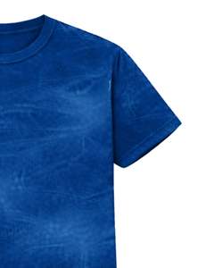 Camiseta Personalizada Azul Rey con Efecto Teñido para Hombre, Cuello Redondo, Manga Corta, Algodón, Estilo Casual Urbano, Lavado Vintage, OEM, Venta al por Mayor - Product Image 5