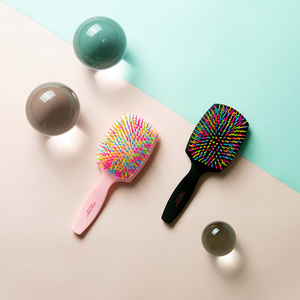 [JWORKS EXT] EYECANDY RAINBOW VOLUME S KING PADDLE HAIRBRUSH Cepillo Desenredante Antiestático con Masajeador de Cuero Cabelludo y Espejo, Corea - Product Image 1