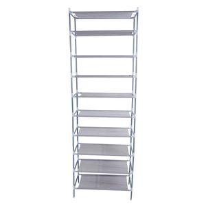 10 Tiers Non-Woven Fabric <b>Shoe</b> Rack Simple Assembly Gray <b>Storage</b> Rack - Product Image 2