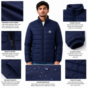 Blouson matelassé imperméable pour homme, coupe-vent, manteau d'hiver décontracté, vêtement d'extérieur matelassé unisexe personnalisé, fournisseur en gros USA - Product Image 5