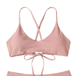 Conjunto de Bikini de Dos Piezas para Mujer, Hecho en Pakistán, de Alta Calidad, sin Tirantes, con Logotipo Frontal, Cintura Alta, Transpirable y Ligero - Product Image 5