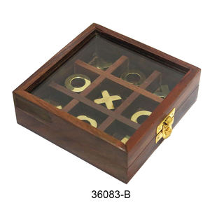 Jeu de Tic Tac Toe décoratif en bois pour la décoration de table basse, alliant jeu interactif et accent de style pour la maison - Product Image 5