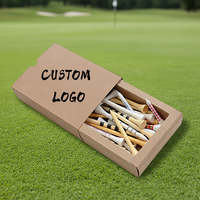 Tee de golf en bambou et bois de haute qualité, coloré, avec logo personnalisé, 70 mm et 83 mm, avec emballage