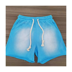 Custom Design Wholesale <b>Men</b> Women Unisex Faded Vintage Effect Casual Streetwear Heavy Weight <b>Shorts</b> <b>Long</b> Drawstring French Terry - Product Image 2