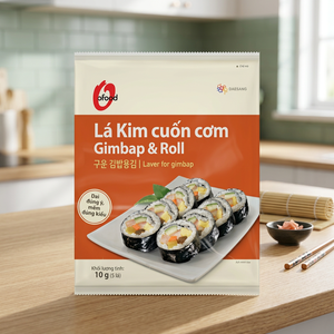 Vente en gros d'algues marines séchées et grillées O'food, feuilles de 10 g pour Kimbap Sushi |   Mini wraps de riz |   64 paquets/carton |   Fournisseur Vietnamien | - Product Image 1