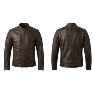 Veste d'hiver en cuir de qualité supérieure pour homme, en cuir véritable, doublée de polaire, élégante, pour l'extérieur par temps froid, idéale pour un usage quotidien - Product Image 1