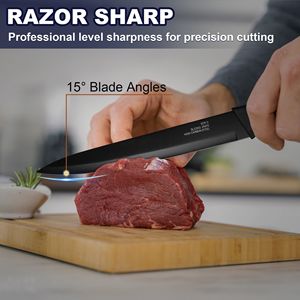 Set di Coltelli da Cucina di Lusso in Acciaio Inossidabile ad Alto Contenuto di Carbonio da 15 Pezzi con Blocco Auto-Affilante - Product Image 2