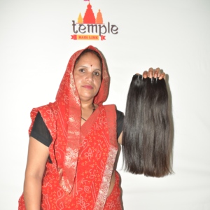 Extensions de cheveux humains indiens Remy Grade Deep Wave Straight, coupe droite, double trame, couleur naturelle noire, 100g, à prix abordable - Product Image 4