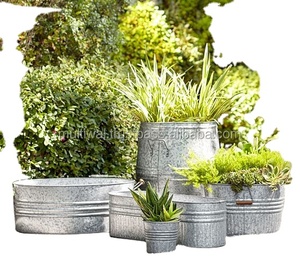 Jardinières et godets galvanisés pour jardin - Product Image 1