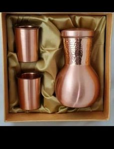 Juego de Regalo de Cobre de Diseño Moderno y Calidad Premium, Tapas de 1500 ml con Acabado de Madera, Diseños Personalizados, Precio al por Mayor, India - Product Image 1