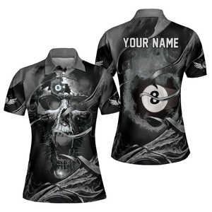 Camiseta de Billar 3D Personalizada para Equipos, Ropa Deportiva con Diseño de Bola 8, Manga Corta, Transpirable, 100% Poliéster - Product Image 3