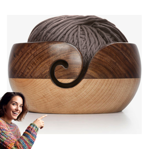 Cuenco de madera lisa para hilo que permite que los rollos deslizan fácilmente, manteniendo el hilo fuera del suelo y permitiendo que los proyectos se ejecuten sin interrupciones. - Product Image 1