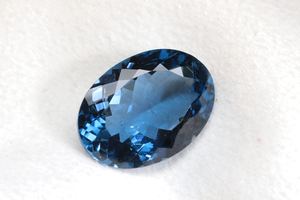 Topaze bleue de Londres attrayante, forme ovale, taille 10x8mm, pierre taillée à facettes, prix de gros - Product Image 2