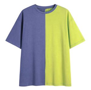 หลวมพลัสขนาดวางไหล่สบายเครื่องบินเสื้อยืดสองโทนสีแฟชั่นสวมใส่แขนสั้นผ้าฝ้าย100% โลโก้ที่กำหนดเอง - Product Image 3