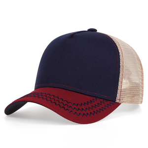 Wholesale Custom 5 Panel Suede Terry Sporty Truck Cap Embroidery Woven Patch Logo Mesh Snap Back High Quality Men Trucker <b>Hat</b> - Product Image 1