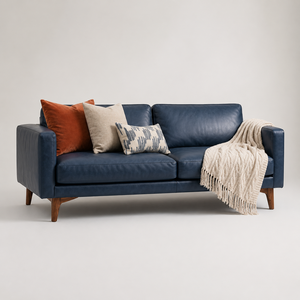 Real Leather <b>Sofa</b> Various Choices of Color Genuine Leather Cover Loveseat for Living Room Furniture Cafe Restaurant Seating - Product Image 1