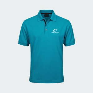 เสื้อผู้หญิงลำลองขายส่ง ผ้าถักโพลีเอสเตอร์/คอตตอน แห้งเร็ว สีพื้น ระบายอากาศดี แขนสั้น ปกคอเสื้อพับได้ - Product Image 3