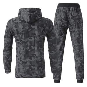 Ensemble de survêtement streetwear d'hiver à prix de gros, veste à capuche avec cordon de serrage et pantalon de jogging, respirant, léger, unisexe, athlétique - Product Image 1