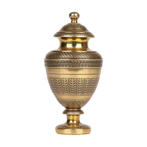 Urne funéraire décorative en laiton de style européen/américain, de grande capacité, avec couvercle à vis sécurisé, pour commémoration d'animaux de compagnie - Product Image 4